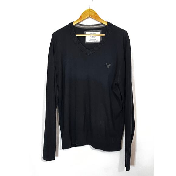 American Eagle Outfitters Pullover Black Sweater XL Pre-Owned with faded area - Picture 1 of 11